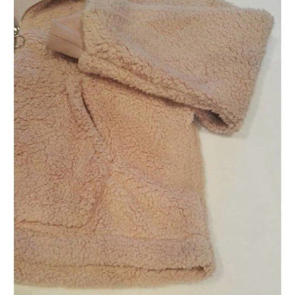 Women's Soft Teddy Bear Sherpa Hoodie Lightweight Sweater Hoodie Medium - Picture 3 of 3